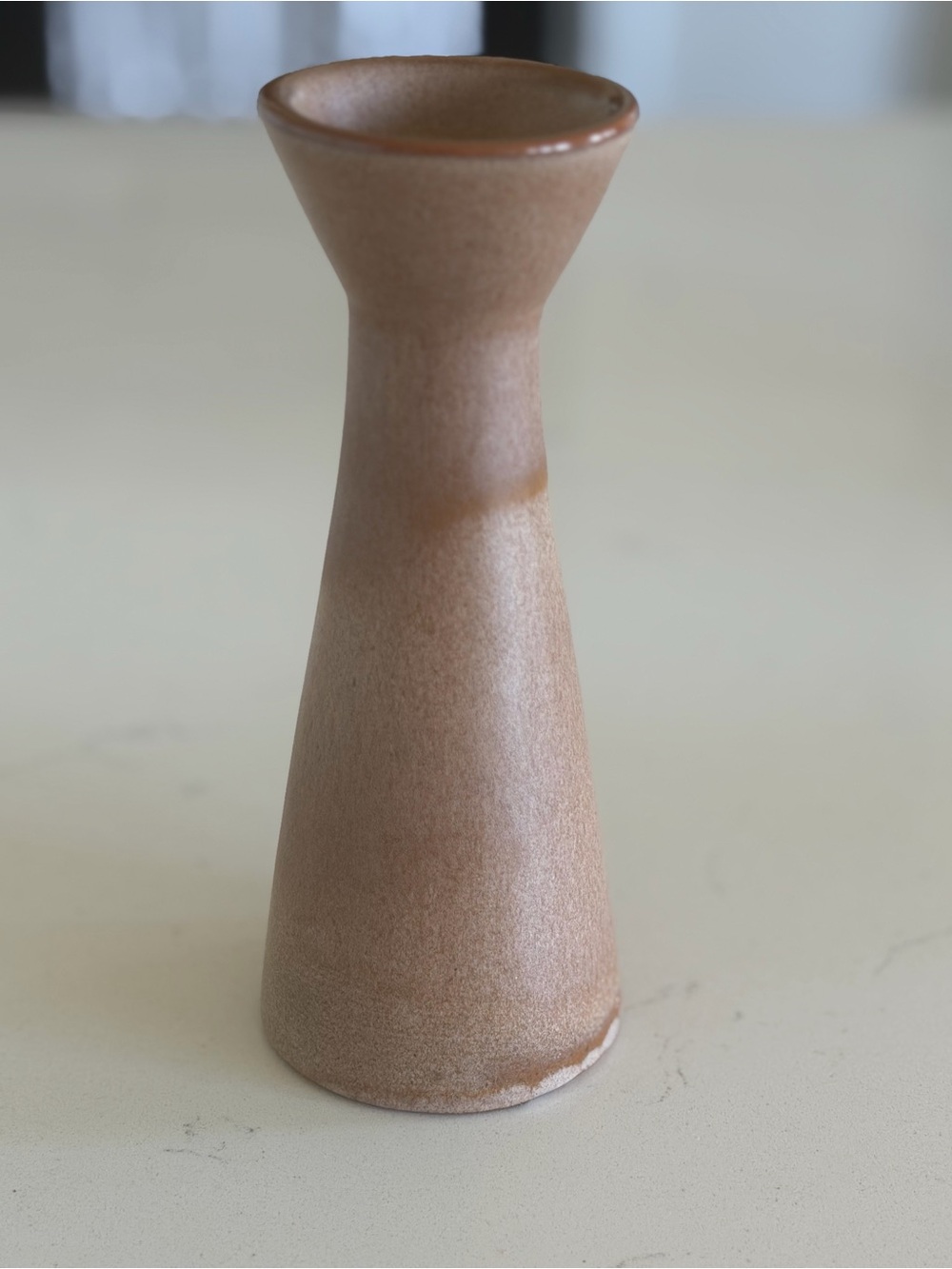 Frankoma Matte Tan Ceramic Candle Holder